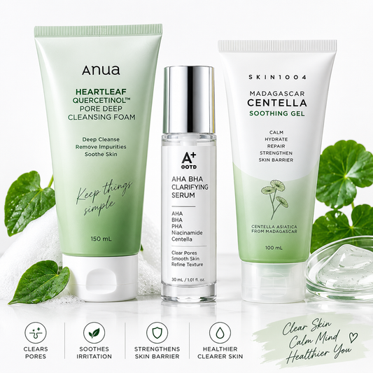 Acne Clear & Soothing Recovery Set (Cleanser + BHA Treatment + Cica Gel)