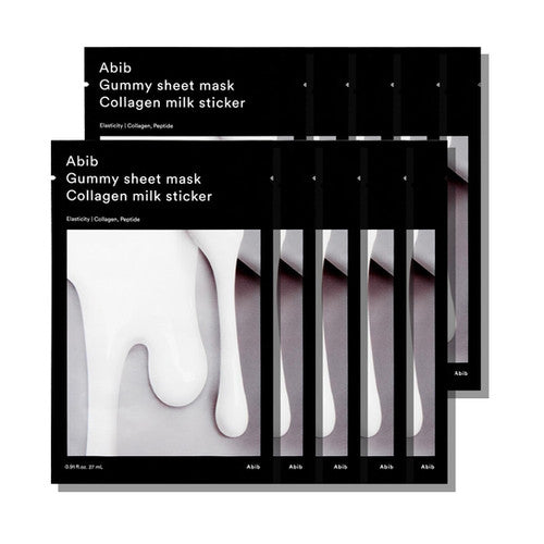 ABIB Gummy sheet mask Collagen milk sticker (10 sheets)